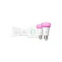 Philips Hue Bombillas Inteligentes Kit de Inicio E27 2 Unidades con Detectores de Contacto