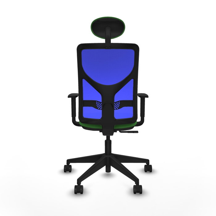 PIQUERAS Y CRESPO Silla de oficina Motilla, Mecanismo Sincro, Verde/Azul