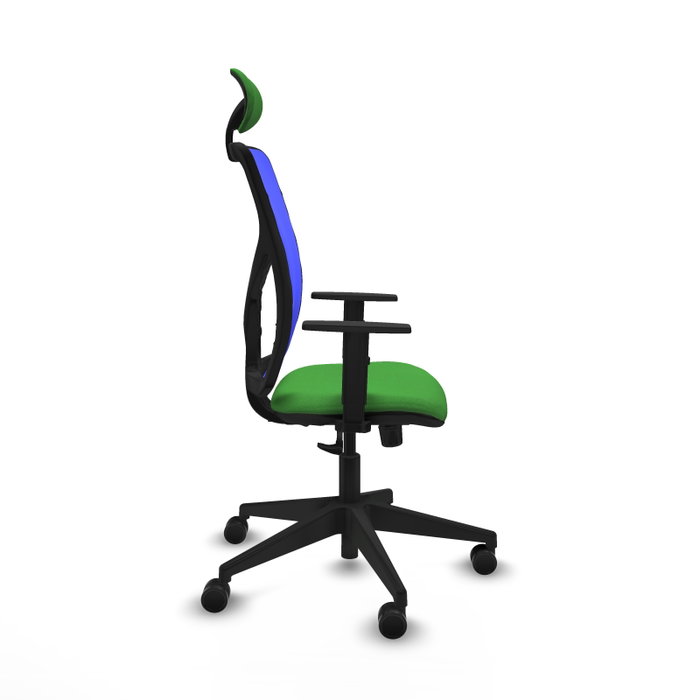 PIQUERAS Y CRESPO Silla de oficina Motilla, Mecanismo Sincro, Verde/Azul