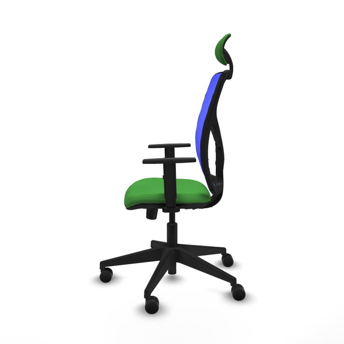 PIQUERAS Y CRESPO Silla de oficina Motilla, Mecanismo Sincro, Verde/Azul