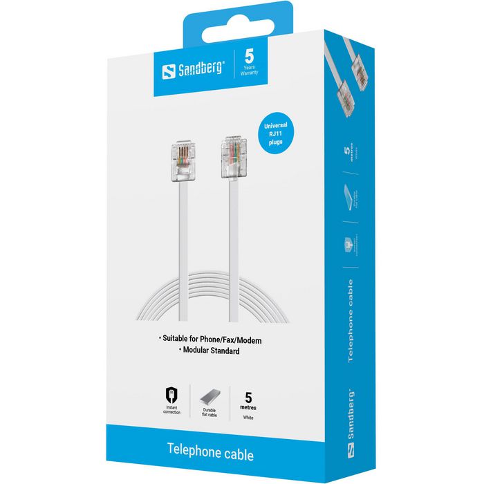 Sandberg Cable Telefónico RJ11-RJ11 5 m Sandberg Cable Telefónico RJ11-RJ11 5 m