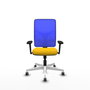 PIQUERAS Y CRESPO Silla de oficina Motilla con mecanismo Sincro, Amarillo y Azul