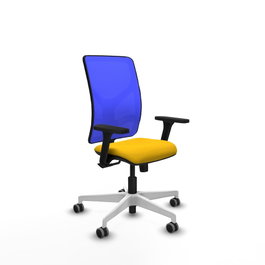 PIQUERAS Y CRESPO Silla de oficina Motilla con mecanismo Sincro, Amarillo y Azul