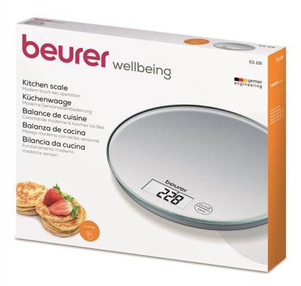 Beurer KS-28 Balanza de Cocina con Superficie de Cristal