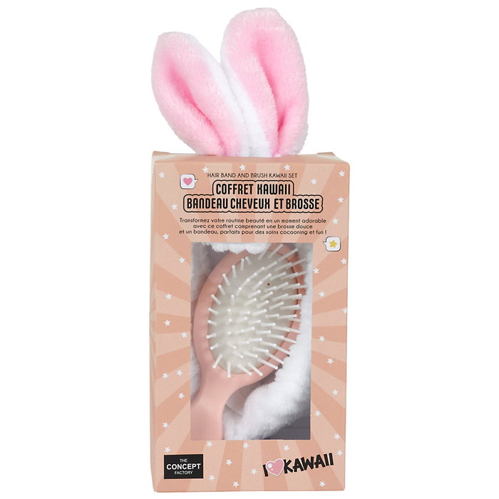 The Concept Factory Diadema Y Cepillo Pelo Kawaii Colección Poliéster