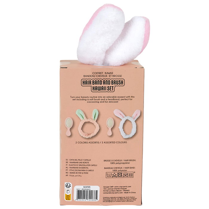 The Concept Factory Diadema Y Cepillo Pelo Kawaii Colección Poliéster