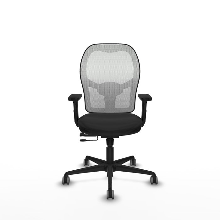 PIQUERAS Y CRESPO Silla de oficina Jorquera con mecanismo Sincro/Traslack, Negro y Blanco