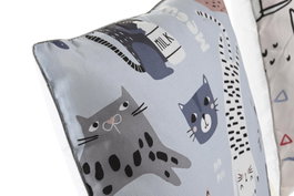 DKD Home Decor Cojin Multicolor Gatos Poliester Microfibra 10 x 40 x 40 cm (4 Unidades)