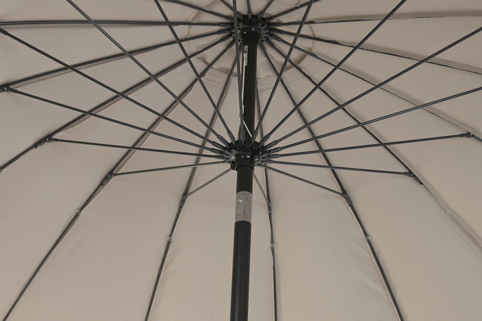 DKD Home Decor Parasol de Terraza y Jardín Arena/Negro 280x280x250 cm UV 50+ Reclinable