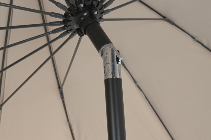 DKD Home Decor Parasol de Terraza y Jardín Arena/Negro 280x280x250 cm UV 50+ Reclinable