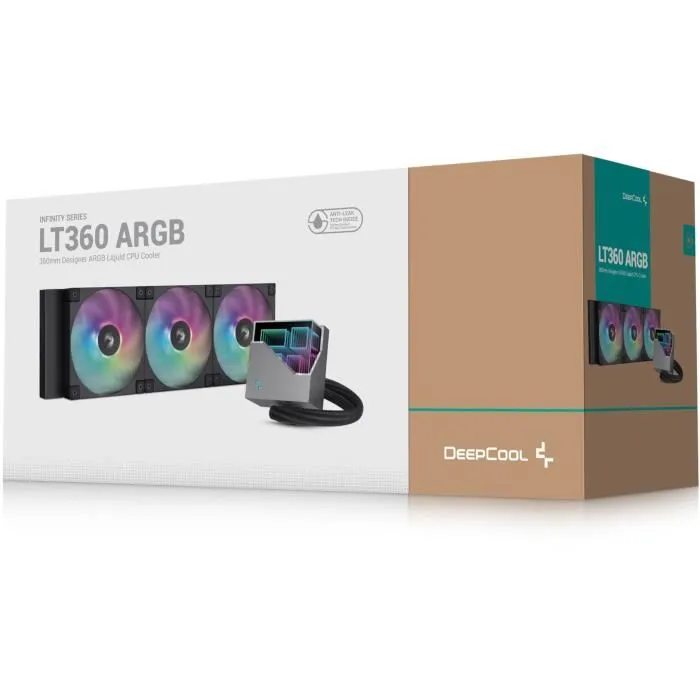Deepcool Refrigeración Líquida AIO LT360 ARGB con 3 Ventiladores ARGB de 120 mm - Negro AAAOL23125 Deepcool Refrigeración Líquida AIO LT360 ARGB con 3 Ventiladores ARGB de 120 mm - Negro AAAOL23125