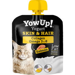 Yow Up! Yogur para Gatos Skin&Hair con Omega 3, Colágeno y Salmón 10x85gr