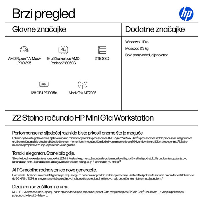 HP Z2 Mini G1a RYZ AIMAX+PRO 395 128GB/2TBSSD/W11Pro