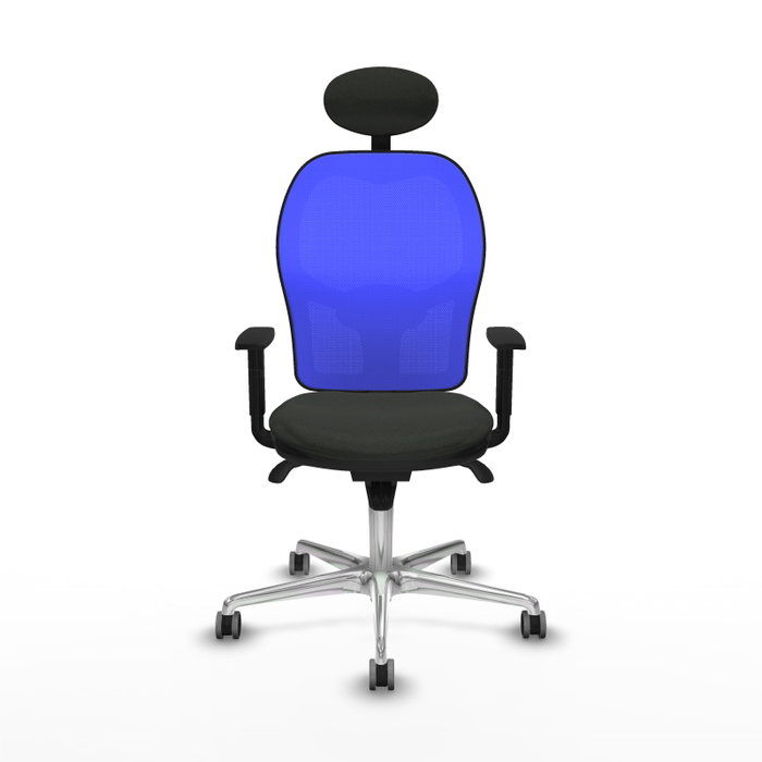 PIQUERAS Y CRESPO Silla de oficina Jorquera con mecanismo Sincro, Tela Negro y Malla Azul