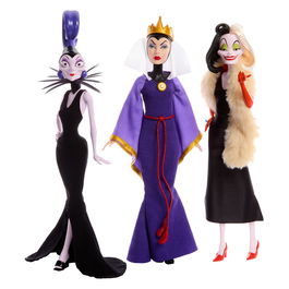 Mattel Disney 100 Aniversario Villanas Pack 3 Muñecas (Maléfica, Cruella, Yzma) HLX61