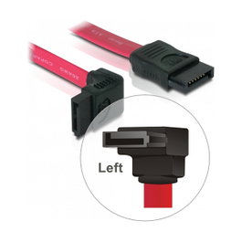 DeLOCK Cable SATA II 0,22 m Rojo Recto a Ángulo Superior