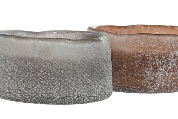 DKD Home Decor Set de 2 Velas de Cera de Soja en Cristal 250 g