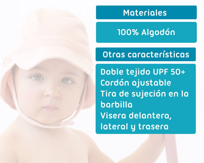 KioKids Gorro de Bebé Protección UPF 50+ Rosa 24 Meses