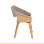 Silla Beige-Marrón Tejido-Madera 51 X 55 X 75 cm