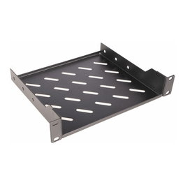 EQUIP Estante fijo para armarios de 10 pulgadas, 1U, 20cm, Negro