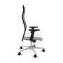 PIQUERAS Y CRESPO Sillón Albacete Blanco y Negro con Mecanismo Sincro y Base de Aluminio