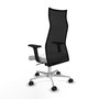 PIQUERAS Y CRESPO Sillón Albacete Blanco y Negro con Mecanismo Sincro y Base de Aluminio