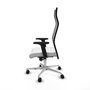 PIQUERAS Y CRESPO Sillón Albacete Blanco y Negro con Mecanismo Sincro y Base de Aluminio