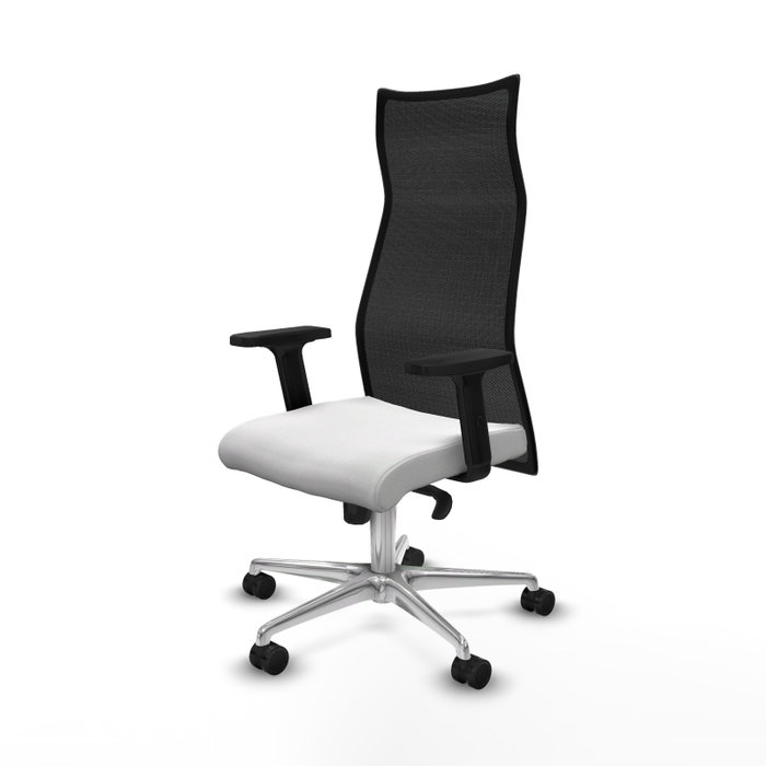 PIQUERAS Y CRESPO Sillón Albacete Blanco y Negro con Mecanismo Sincro y Base de Aluminio PIQUERAS Y CRESPO Sillón Albacete Blanco y Negro con Mecanismo Sincro y Base de Aluminio