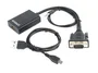Gembird A-VGA-HDMI-01 Adaptador VGA a HDMI con Audio Jack 3.5mm y Alimentación USB, 1920x1080 60Hz, Cable 0.15m, Negro
