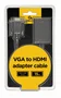 Gembird A-VGA-HDMI-01 Adaptador VGA a HDMI con Audio Jack 3.5mm y Alimentación USB, 1920x1080 60Hz, Cable 0.15m, Negro