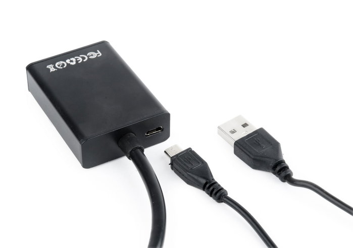 Gembird Adaptador VGA a HDMI con Audio Jack 3,5 mm Negro A-VGA-HDMI-01