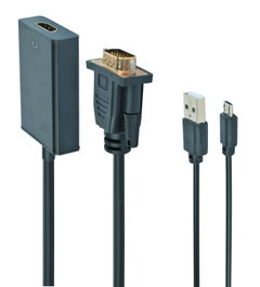 Gembird Adaptador VGA a HDMI con Audio Jack 3,5 mm Negro A-VGA-HDMI-01