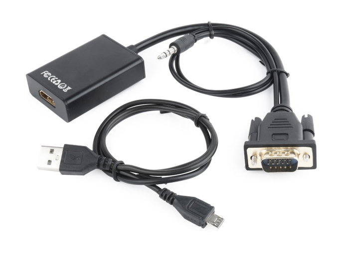 Gembird Adaptador VGA a HDMI con Audio Jack 3,5 mm Negro A-VGA-HDMI-01