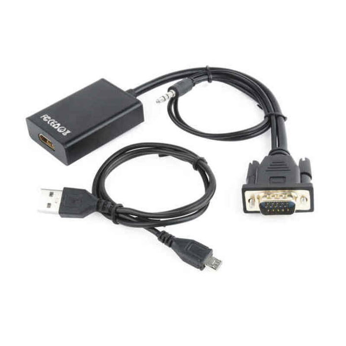 Gembird Adaptador VGA a HDMI con Audio Jack 3,5 mm Negro A-VGA-HDMI-01