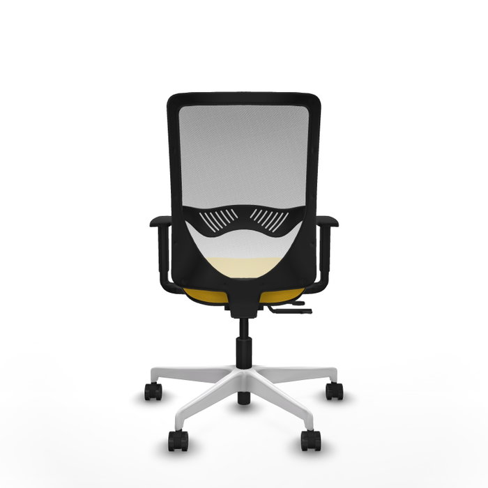 PIQUERAS Y CRESPO Silla de oficina Zulema con mecanismo Sincro/Traslack, Amarillo y Blanco