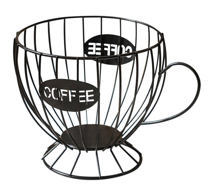 Quttin Organizador de Metal para Cápsulas de Café y Tazas, 22 cm de Largo x 16 cm de Ancho x 15.9 cm de Alto (8 Unidades)