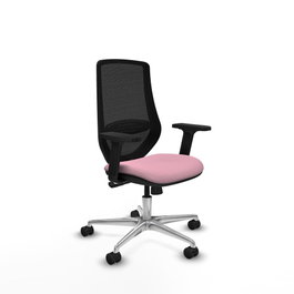 PIQUERAS Y CRESPO Silla de oficina Mardos con mecanismo Sincro, Rosa y Negro