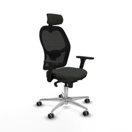 PIQUERAS Y CRESPO Silla de oficina Jorquera con mecanismo Sincro y brazos 3D, Negro