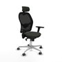 PIQUERAS Y CRESPO Silla de oficina Jorquera con mecanismo Sincro y brazos 3D, Negro