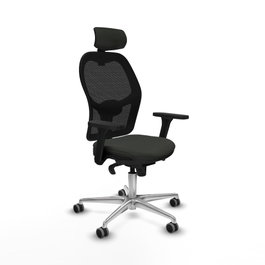 PIQUERAS Y CRESPO Silla de oficina Jorquera con mecanismo Sincro y brazos 3D, Negro