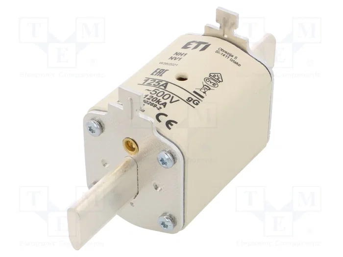 ETI POLAM Fusible NH1 de Cartucho Cerámico Industrial 125A 500VAC ETI POLAM Fusible NH1 de Cartucho Cerámico Industrial 125A 500VAC