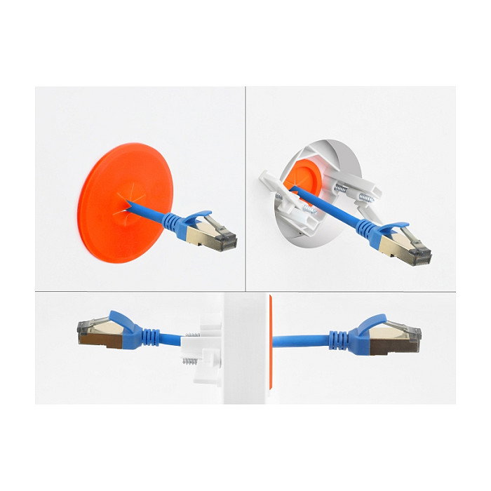 DeLOCK 91412 Pasacables de silicona redondo Ø 65 mm blanco/naranja