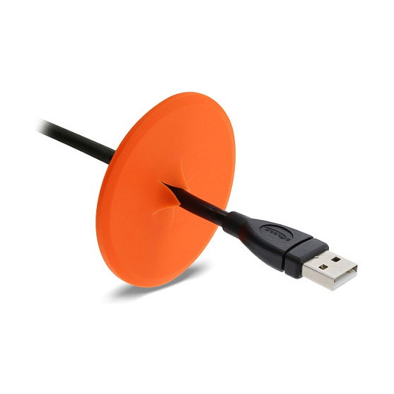 DeLOCK 91412 Pasacables de silicona redondo Ø 65 mm blanco/naranja