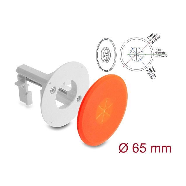 DeLOCK Pasacables Redondo Ø 65 mm Blanco y Naranja DeLOCK Pasacables Redondo Ø 65 mm Blanco y Naranja