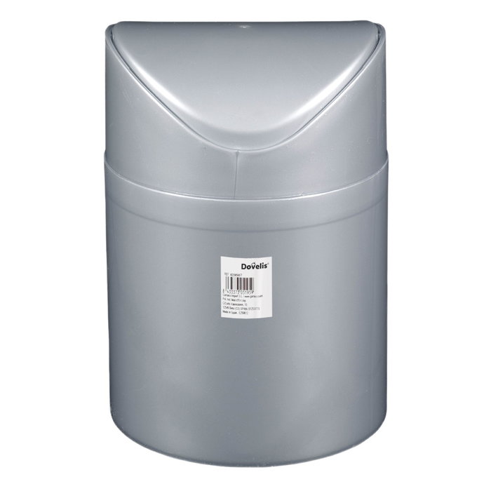 Dovelis Papelera de sobremesa 1,5L Plata - Retráctil 9uds Dovelis Papelera de sobremesa 1,5L Plata - Retráctil 9uds