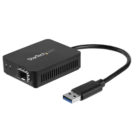 StarTech.com Adaptador USB 3.0 a Fibra Óptica Gigabit con Ranura SFP Abierta - US1GA30SFP - Conversor 1000Mbps para Portátil, Windows, Mac