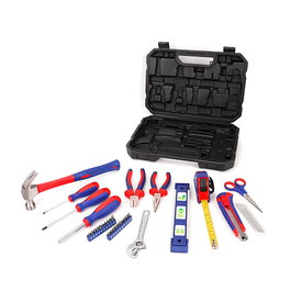 Workpro Juego de Herramientas 32 Piezas con Alicates, Llave Ajustable, Destornilladores, Puntas, Martillo, Cinta Métrica y Maletín