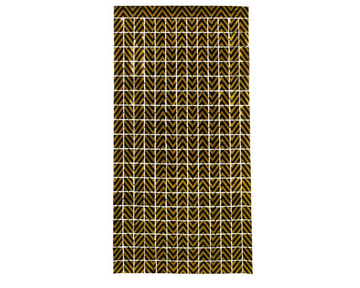 Atosa Cortina Metalizada de Rayas Negro y Dorado 200 x 100 cm Atosa Cortina Metalizada de Rayas Negro y Dorado 200 x 100 cm