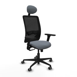 PIQUERAS Y CRESPO Silla de oficina Zulema con mecanismo Sincro, Gris y Negro
