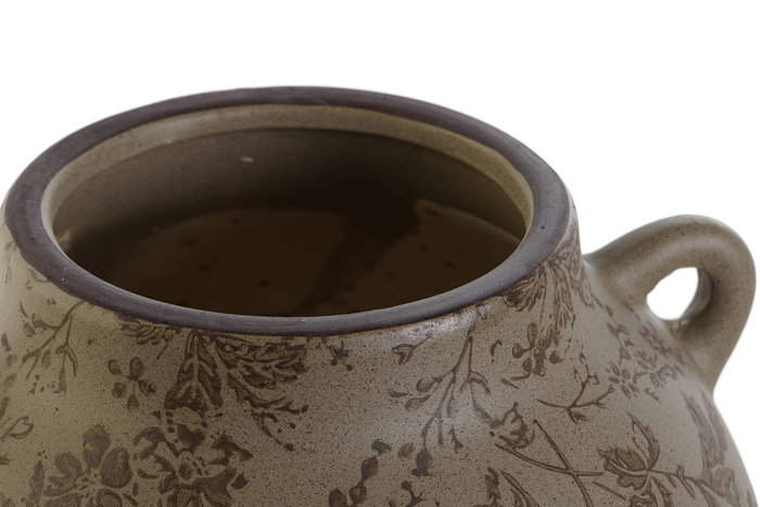 DKD Home Decor Jarrón Shabby Cottage 23 Gres Mate Marrón Verde 20 x 16 x 21 cm